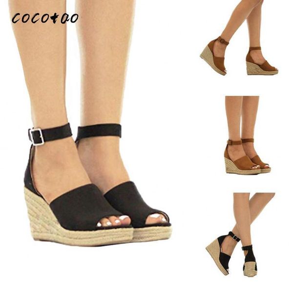 spring and summer thick bottom straw wedged wedge sandals casual baotou hollow word buckle female, Black
spring and summer thick bottom straw wedged wedge sandals casual baotou hollow word buckle female, Black