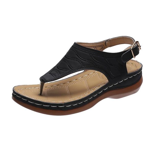 summer women strap sandals women's flats open toe solid casual shoes rome wedges thong ladies slippers, Black
summer women strap sandals women's flats open toe solid casual shoes rome wedges thong ladies slippers, Black