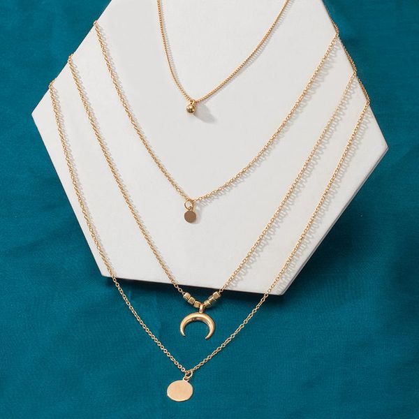 pendant necklaces 2021 collier chain necklace multilayer moon stainless steel disc gold for women trend female jewelry collar, Silver
pendant necklaces 2021 collier chain necklace multilayer moon stainless steel disc gold for women trend female jewelry collar, Silver
