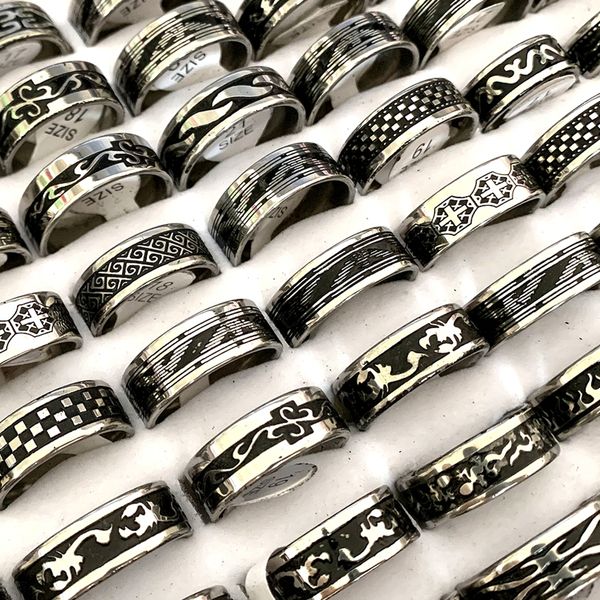 wholesale 30pcs black lines stainless steel rings mix men women band party gifts fashion punk retro jewelry, Silver
wholesale 30pcs black lines stainless steel rings mix men women band party gifts fashion punk retro jewelry, Silver