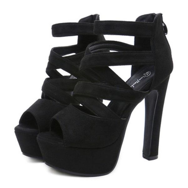 dress shoes fashion high heeled temperament thick sandals waterproof platform back zipper fish head women, Black
dress shoes fashion high heeled temperament thick sandals waterproof platform back zipper fish head women, Black