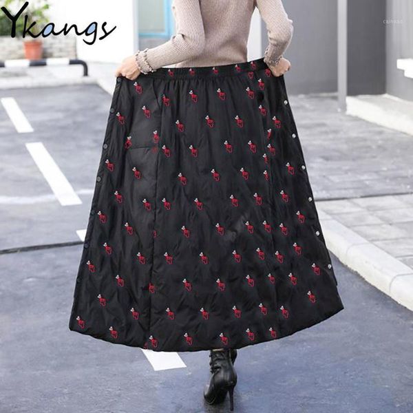 embroidery winter down cotton thick warm skirts woment high waist plus size button long 2021 korean fashion ladies faldas, Black
embroidery winter down cotton thick warm skirts woment high waist plus size button long 2021 korean fashion ladies faldas, Black