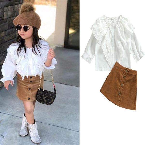 clothing sets 1-5 years old baby girl 2pcs autumn clothes set lace ruffles shirts+mini corduroy skirts toddlers infants casual outfits, White
clothing sets 1-5 years old baby girl 2pcs autumn clothes set lace ruffles shirts+mini corduroy skirts toddlers infants casual outfits, White