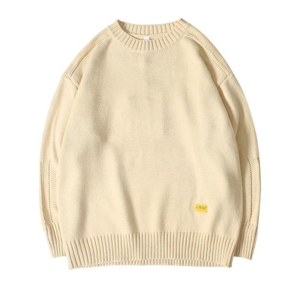 men korean fashion loose sweater 2021 mens winter harajuku thick male pullover o-neck streetwear solid coat men's sweaters, White;black
men korean fashion loose sweater 2021 mens winter harajuku thick male pullover o-neck streetwear solid coat men's sweaters, White;black