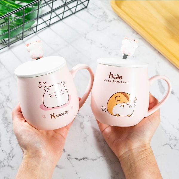 cartoon hamster coffee mug household ceramic milk cups with handle lid spoon large capacity water mugs gifts for friends
cartoon hamster coffee mug household ceramic milk cups with handle lid spoon large capacity water mugs gifts for friends