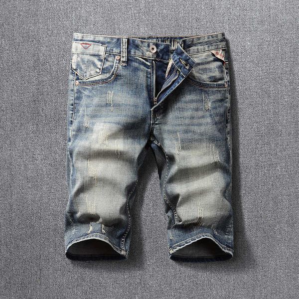 men's jeans summer fashion vintage retro blue distressed designer ripped denim shorts italian style short mucl
men's jeans summer fashion vintage retro blue distressed designer ripped denim shorts italian style short mucl