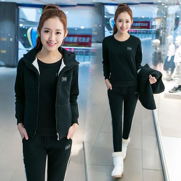 women's hoodies & sweatshirts autumn and winter fashion women suit tracksuits casual set with a hood fleece sweatshirt three pieces, Black
women's hoodies & sweatshirts autumn and winter fashion women suit tracksuits casual set with a hood fleece sweatshirt three pieces, Black