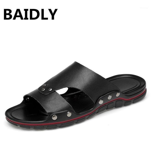 men summer flip flops leather slippers casual beach male flop mens slides big size 38-471, Black
men summer flip flops leather slippers casual beach male flop mens slides big size 38-471, Black