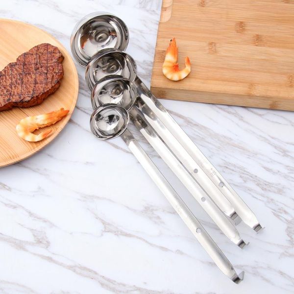 spoons 4pcs hanging hook ladle stainless steel long handle heavy duty serve soups for kitchen cooking utensils
spoons 4pcs hanging hook ladle stainless steel long handle heavy duty serve soups for kitchen cooking utensils