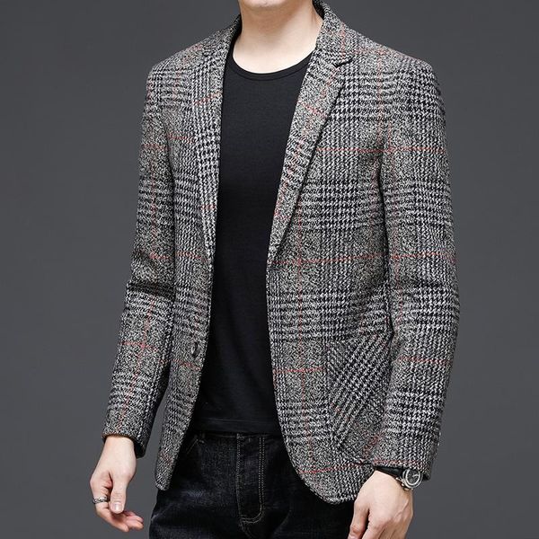 men's suits & blazers slim casual fashion style classic brand fit grade men 2021 tweed jacket business plaid blazer coats mens clothes, White;black
men's suits & blazers slim casual fashion style classic brand fit grade men 2021 tweed jacket business plaid blazer coats mens clothes, White;black