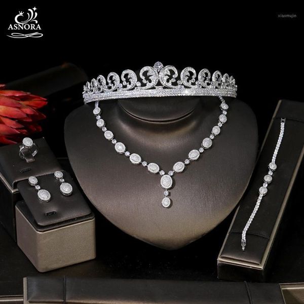 earrings & necklace european wedding jewelry set, cubic zirconia bride crown ring bracelet 5-piece, Silver
earrings & necklace european wedding jewelry set, cubic zirconia bride crown ring bracelet 5-piece, Silver