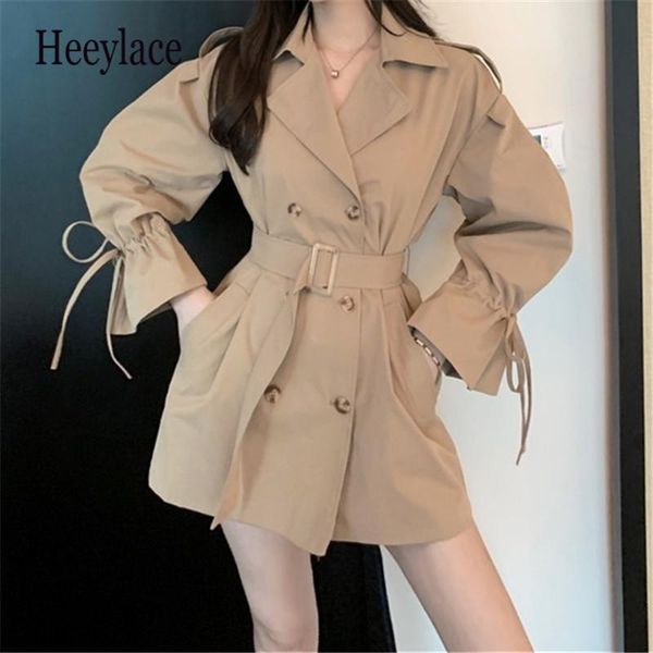 women's trench coats autumn ropa mujer solid double breasted vintage coat women 2021 korean fashion mujeres abrigos sashes, Tan;black
women's trench coats autumn ropa mujer solid double breasted vintage coat women 2021 korean fashion mujeres abrigos sashes, Tan;black