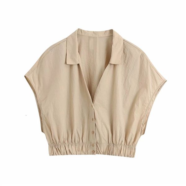 women's blouses & shirts women fashion khaki za sleeveless short blouse feamel summer single breasted v-neck elastic shirts f, White
women's blouses & shirts women fashion khaki za sleeveless short blouse feamel summer single breasted v-neck elastic shirts f, White