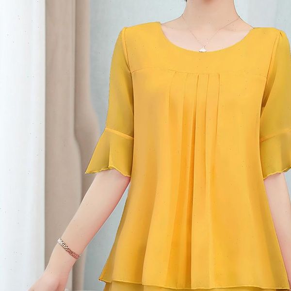 lady solid women shirt color blouse yellow fashion chiffon short sleeve casual elegant office wear femme, White
lady solid women shirt color blouse yellow fashion chiffon short sleeve casual elegant office wear femme, White