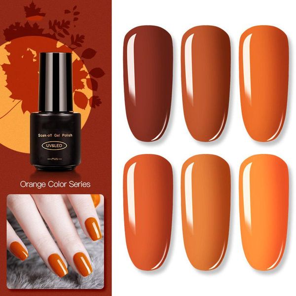 nail gel ly polish orange color series solid uv/led soak off jelly art for halloween fall diy manicure 7ml, Red;pink 
nail gel ly polish orange color series solid uv/led soak off jelly art for halloween fall diy manicure 7ml, Red;pink