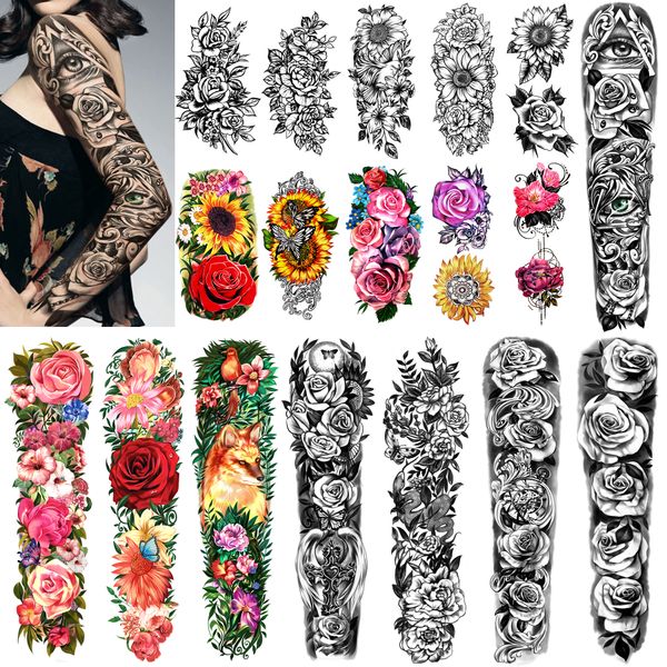 metershine 16 sheets full and half arm waterproof temporary fake tattoo stickers of beautiful unique flowers express body art for women girl
metershine 16 sheets full and half arm waterproof temporary fake tattoo stickers of beautiful unique flowers express body art for women girl
