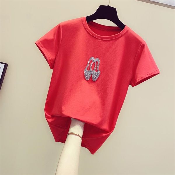 women's o neck short sleeves cotton t-shirt summer tee girls pullover casual tees a2612 210428, White
women's o neck short sleeves cotton t-shirt summer tee girls pullover casual tees a2612 210428, White