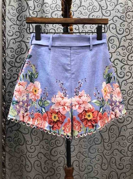 women's shorts shorts summer fashion linen women charming flower print ring deco belted casual blue pants clo 274i, White;black
women's shorts shorts summer fashion linen women charming flower print ring deco belted casual blue pants clo 274i, White;black