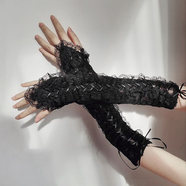 gloves bandage lace long wedding party dance club fun exposed finger cos thin sleeves, Blue;gray
gloves bandage lace long wedding party dance club fun exposed finger cos thin sleeves, Blue;gray