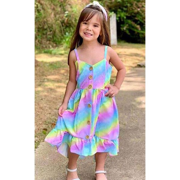 Girl's Dresses Toddler Kids Baby Girls Sleeveless Rainbow Multicolor Button Slip Dress Clothes Clothing For, Red;yellow
Girl's Dresses Toddler Kids Baby Girls Sleeveless Rainbow Multicolor Button Slip Dress Clothes Clothing For, Red;yellow
