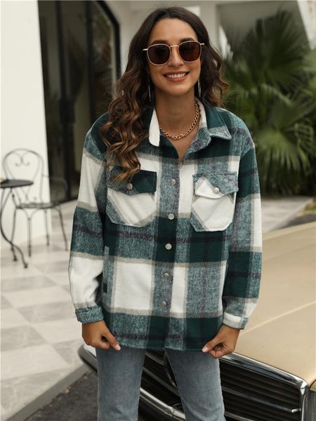 women's jackets women plaid woolen shirt vintage oversized pockets turn-down collar check long sleeve coats fashion loose streetwear, Black;brown
women's jackets women plaid woolen shirt vintage oversized pockets turn-down collar check long sleeve coats fashion loose streetwear, Black;brown