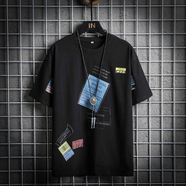 men's t-shirts black white blue oversized skateboard hip hop t-shirt short sleeves streetwear tees tshirt 3qm9, White;black
men's t-shirts black white blue oversized skateboard hip hop t-shirt short sleeves streetwear tees tshirt 3qm9, White;black
