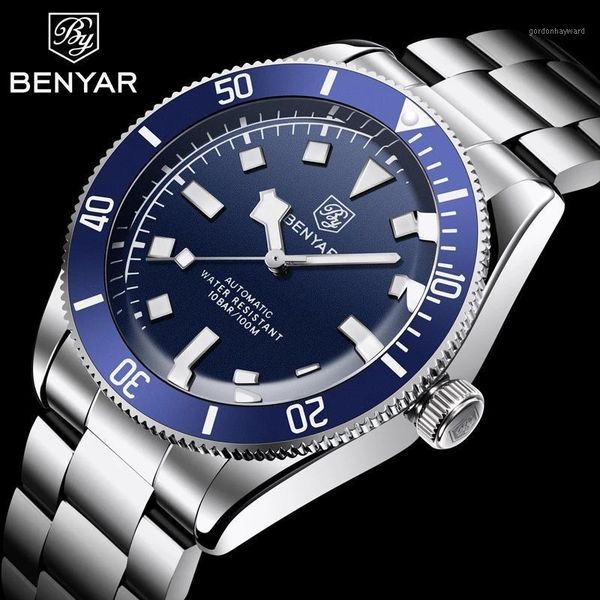 wristwatches benyar brand 2021 fashion casual mechanical watch 100m waterproof luminous hands stainless steel luxury relogio masculino, Slivery;brown
wristwatches benyar brand 2021 fashion casual mechanical watch 100m waterproof luminous hands stainless steel luxury relogio masculino, Slivery;brown