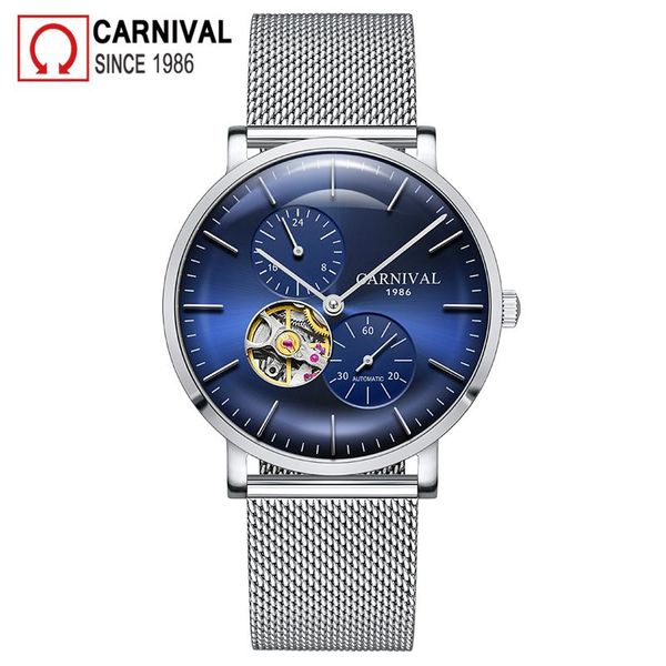 karneval automatische mechanische uhr männer sapphire kristall mesh gürtel armband herren uhren wasserdicht tourbillon erkek wristwatches, Slivery;brown
karneval automatische mechanische uhr männer sapphire kristall mesh gürtel armband herren uhren wasserdicht tourbillon erkek wristwatches, Slivery;brown