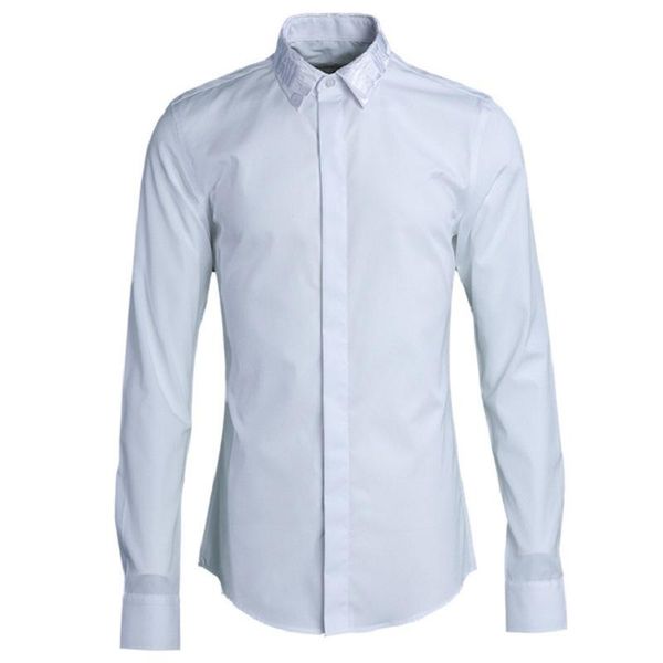 solid color men shirt luxury embroidered collar long sleeve camisa masculina cotton mens shirts casual slim fit 4xl men's, White;black
solid color men shirt luxury embroidered collar long sleeve camisa masculina cotton mens shirts casual slim fit 4xl men's, White;black