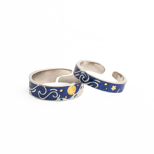 cluster rings real 925 sterling silver blue enamel resizable ring for fashion women fine jewelry cute minimalist accessories 2021 gift, Golden;silver
cluster rings real 925 sterling silver blue enamel resizable ring for fashion women fine jewelry cute minimalist accessories 2021 gift, Golden;silver