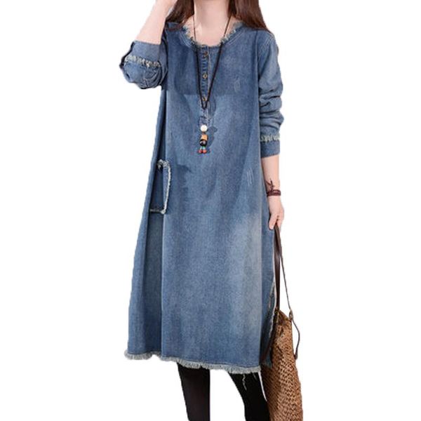 casual dresses nyfs 2021 autumn woman dress loose vintage denim vestido de mulher robe, Black;gray
casual dresses nyfs 2021 autumn woman dress loose vintage denim vestido de mulher robe, Black;gray