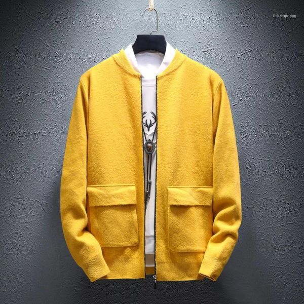 sweater men 2021 long sleeve cardigan men's o-neck sweaters loose solid zipper fit knitting casual style, White;black
sweater men 2021 long sleeve cardigan men's o-neck sweaters loose solid zipper fit knitting casual style, White;black