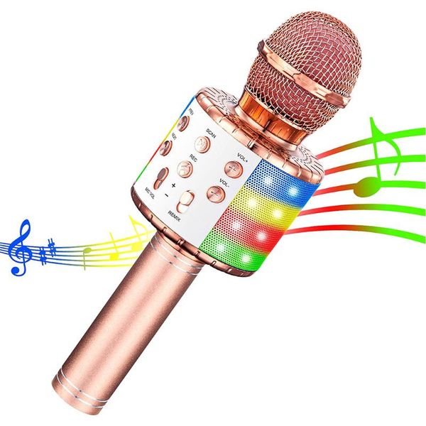 microphones wireless karaoke microphone bluetooth-compatible handheld speaker home ktv player with dancing led lights record function
microphones wireless karaoke microphone bluetooth-compatible handheld speaker home ktv player with dancing led lights record function