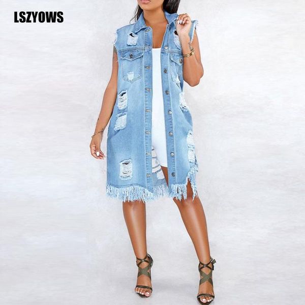 women's vests summer long denim vest women backless ripped hole jeans jackets streetwear sleeveless casual loose cardigans coat plus si, Black;white
women's vests summer long denim vest women backless ripped hole jeans jackets streetwear sleeveless casual loose cardigans coat plus si, Black;white
