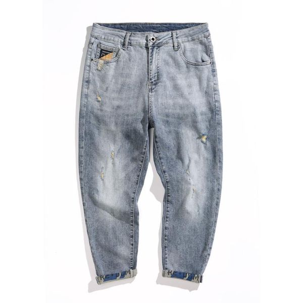 men's jeans faded men hip hop capris pants cropped trousers vintage harem distressed street wear male pantalones hombre, Blue
men's jeans faded men hip hop capris pants cropped trousers vintage harem distressed street wear male pantalones hombre, Blue