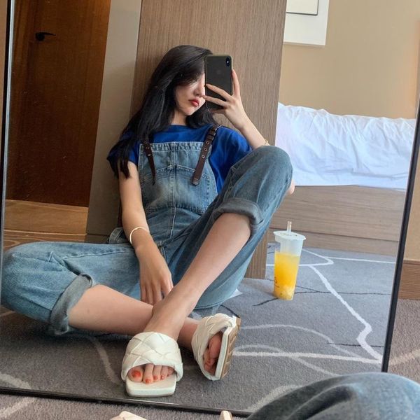 women's jeans han edition loose covering 2021 meat reduction of age show thin denim overalls two suits academic leisure dress straight, Blue
women's jeans han edition loose covering 2021 meat reduction of age show thin denim overalls two suits academic leisure dress straight, Blue