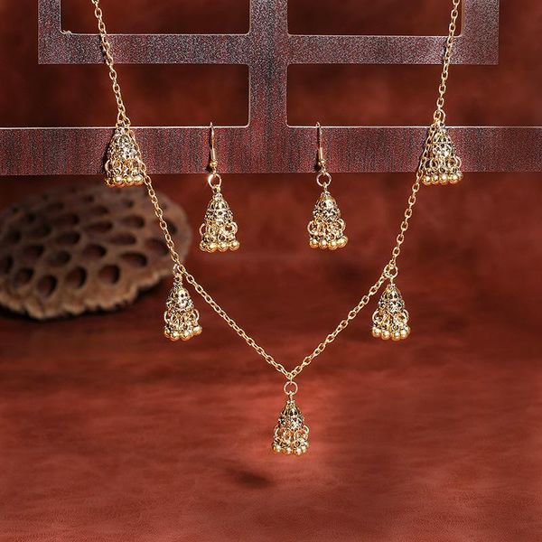 earrings & necklace ladies fashion retro tassel set bohemian street bell ring african jewelry dubai sets, Silver
earrings & necklace ladies fashion retro tassel set bohemian street bell ring african jewelry dubai sets, Silver