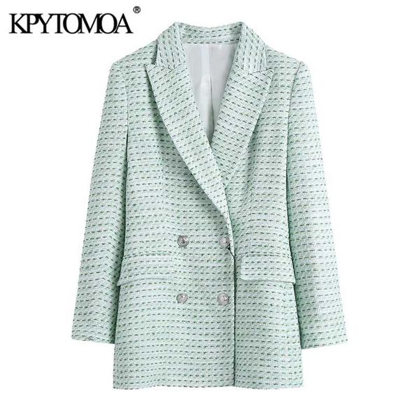kpytomoa women fashion double breasted tweed check blazer coat vintage long sleeve flap pockets female outerwear chic 211006, White;black
kpytomoa women fashion double breasted tweed check blazer coat vintage long sleeve flap pockets female outerwear chic 211006, White;black