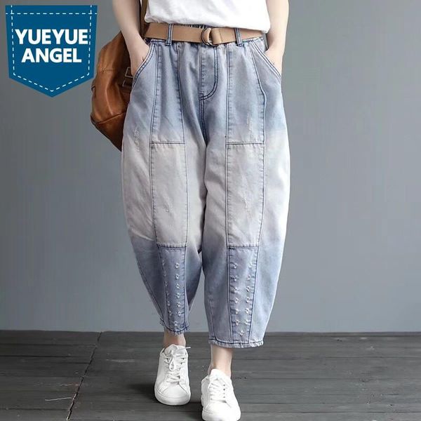 vintage loose fit elastic waist denim pants women summer ankle length jeans female harem streetwear fashion quality women's, Blue
vintage loose fit elastic waist denim pants women summer ankle length jeans female harem streetwear fashion quality women's, Blue