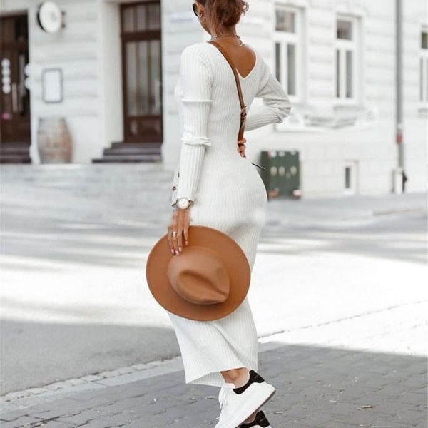 casual dresses long sleeve autumn v neck bodycon ribbed knit dress women 2021 winter fashion solid slim midi female clothing g3205, Black;gray
casual dresses long sleeve autumn v neck bodycon ribbed knit dress women 2021 winter fashion solid slim midi female clothing g3205, Black;gray