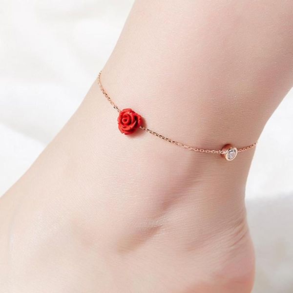 anklets chic titanium steel crystal anklet for women gold bracelet red rose chain on the ankle strap girls summer foot jewelry, Red;blue
anklets chic titanium steel crystal anklet for women gold bracelet red rose chain on the ankle strap girls summer foot jewelry, Red;blue
