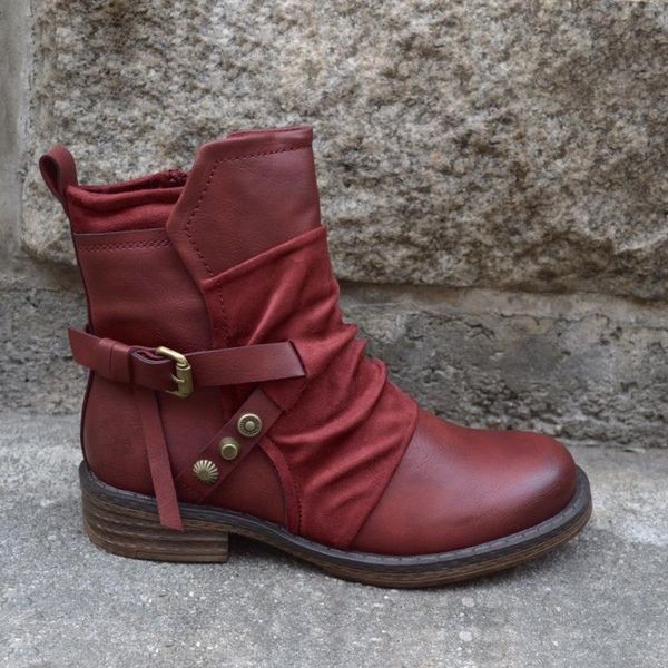 boots pu leather women ankle low heels platform vintage ladies autumn winter buckle strap punk female shoes, Black
boots pu leather women ankle low heels platform vintage ladies autumn winter buckle strap punk female shoes, Black