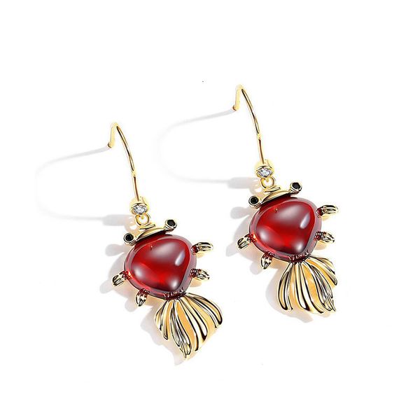 style silver national needle ear hook lucky koi earrings feminine temperament small new year christmas gifts student, Golden
style silver national needle ear hook lucky koi earrings feminine temperament small new year christmas gifts student, Golden