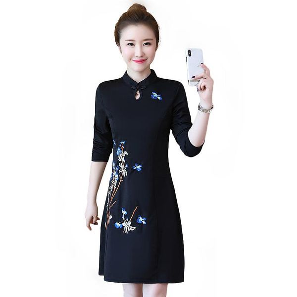 casual dresses 2021 autumn pattern nation wind will code easy thin stand lead embroidery long sleeve a word dress, Black;gray
casual dresses 2021 autumn pattern nation wind will code easy thin stand lead embroidery long sleeve a word dress, Black;gray