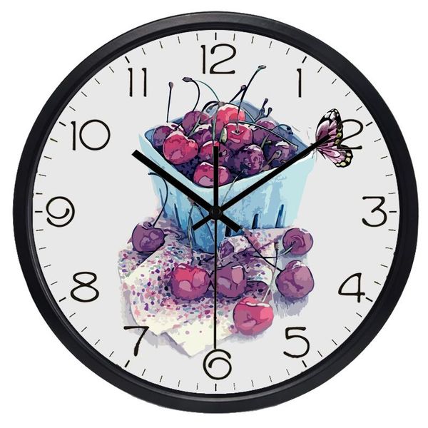 wall clocks 12inch vintage cherry fruit restaurant clock, non ticking sound glass cover metal tough clock
wall clocks 12inch vintage cherry fruit restaurant clock, non ticking sound glass cover metal tough clock