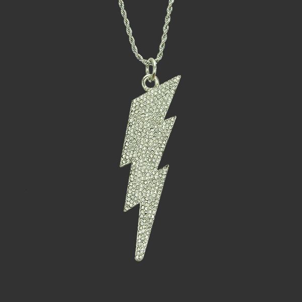 amulet neck pendants popular jewelry hiphop diamond inlaid lightning thunderbolt pendant necklace men's domineering, Silver
amulet neck pendants popular jewelry hiphop diamond inlaid lightning thunderbolt pendant necklace men's domineering, Silver