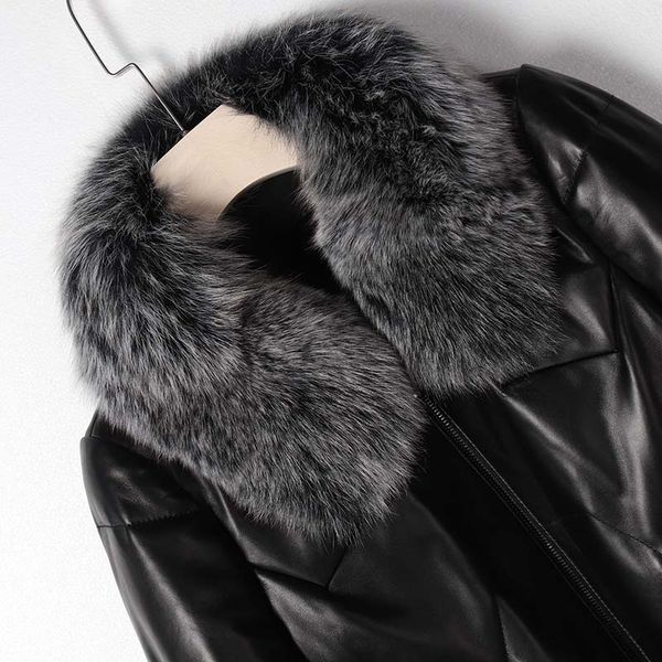 women's down & parkas real sheep coat winter leather jacket women thick fur collar streetwear woman jackets chaqueta cuero mujer wpy215, Black
women's down & parkas real sheep coat winter leather jacket women thick fur collar streetwear woman jackets chaqueta cuero mujer wpy215, Black