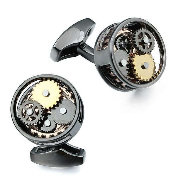 gun plated black round watch mechanical movement cufflinks for wedding groomsmen business party proms formal drees, Silver
gun plated black round watch mechanical movement cufflinks for wedding groomsmen business party proms formal drees, Silver
