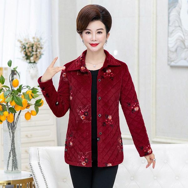 women's down & parkas jacket winter warm velvet quilted middle age women cotton-padded outwear mother plush linner basic coat, Black
women's down & parkas jacket winter warm velvet quilted middle age women cotton-padded outwear mother plush linner basic coat, Black