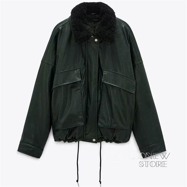 zaaho autumn winter women vintage splicing faux fur leather coats casual female warm jacket outwear 211220, Black
zaaho autumn winter women vintage splicing faux fur leather coats casual female warm jacket outwear 211220, Black